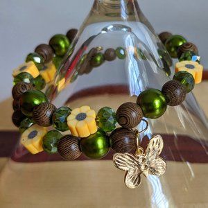 Nature Lover Memory Wire Bracelet